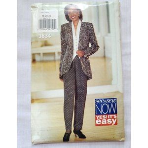 BUTTERICK See & Sew Pattern 3834 Plus Size 18-20-22 Jacket Pants Top Set Uncut
